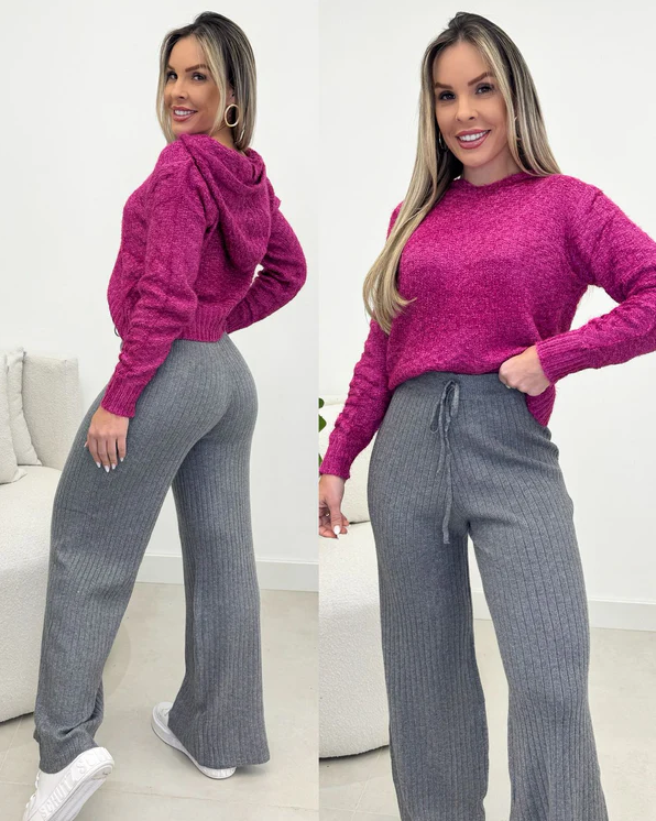 Conjunto Blusa Tricô Calça Modal